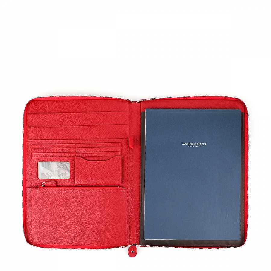 PORTAFOLIO ZIP A4 CHERRY RED